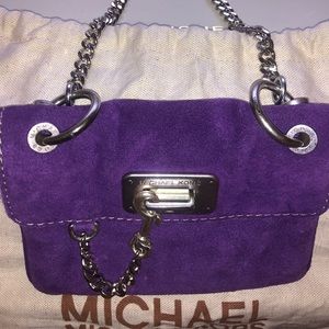 Purple Suede small handbag. Excellent Condition